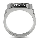 High polished (no plating) Stainless Steel Ring with Top Grade Crystal  in Clear