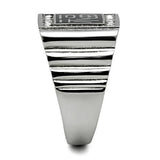 High polished (no plating) Stainless Steel Ring with Top Grade Crystal  in Clear