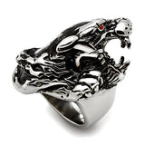 High polished (no plating) Stainless Steel Ring with Top Grade Crystal  in Ruby