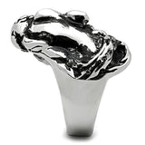 High polished (no plating) Stainless Steel Ring with Top Grade Crystal  in Ruby