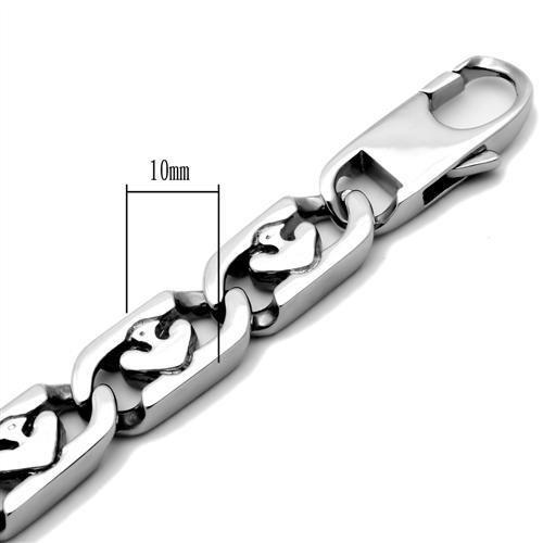 High polished (no plating) Stainless Steel Bracelet with No Stone