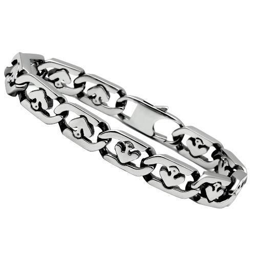 High polished (no plating) Stainless Steel Bracelet with No Stone