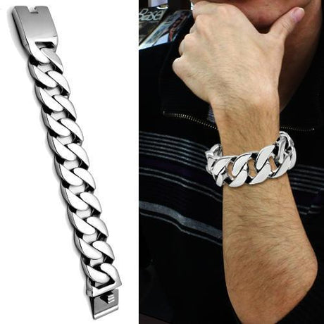 High polished (no plating) Stainless Steel Bracelet with No Stone