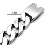 High polished (no plating) Stainless Steel Bracelet with No Stone