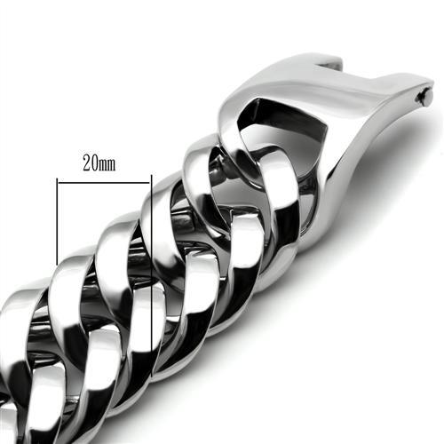High polished (no plating) Stainless Steel Bracelet with No Stone