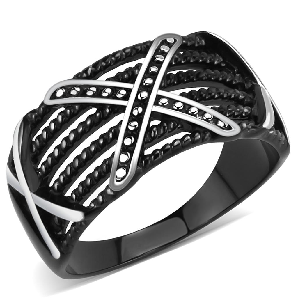 IP Black(Ion Plating) Stainless Steel Ring with No Stone