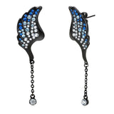 IP Black(Ion Plating) Stainless Steel Earrings with Top Grade Crystal  in Multi Color