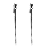 IP Black(Ion Plating) Stainless Steel Earrings with Top Grade Crystal  in Clear