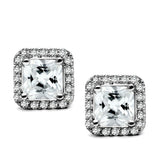 High polished (no plating) Stainless Steel Earrings with AAA Grade CZ  in Clear