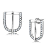 High polished (no plating) Stainless Steel Earrings with Top Grade Crystal  in Clear