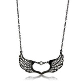 IP Black(Ion Plating) Stainless Steel Necklace with Top Grade Crystal  in Clear