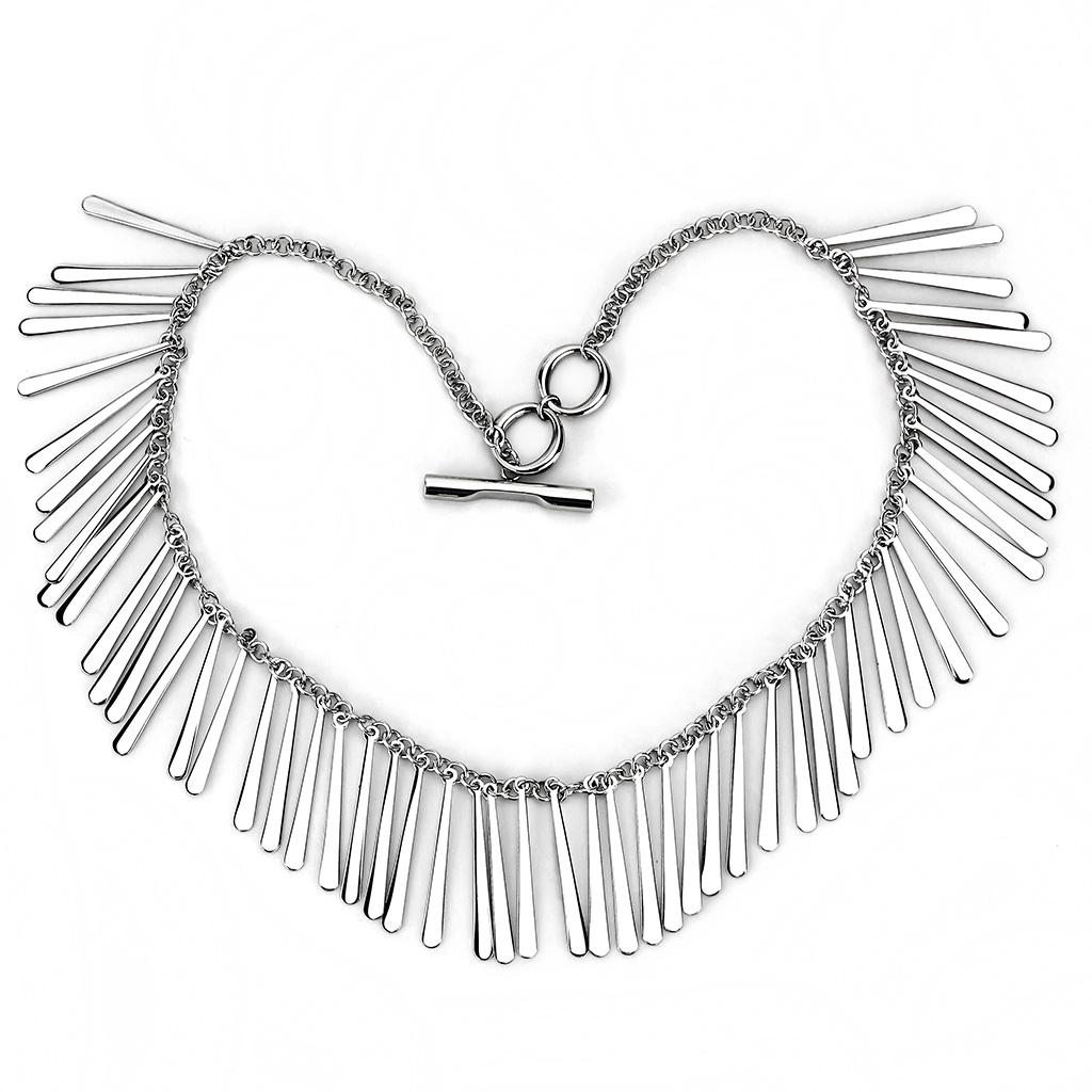 High polished (no plating) Stainless Steel Necklace with No Stone