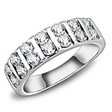 High polished (no plating) Stainless Steel Ring with AAA Grade CZ  in Clear