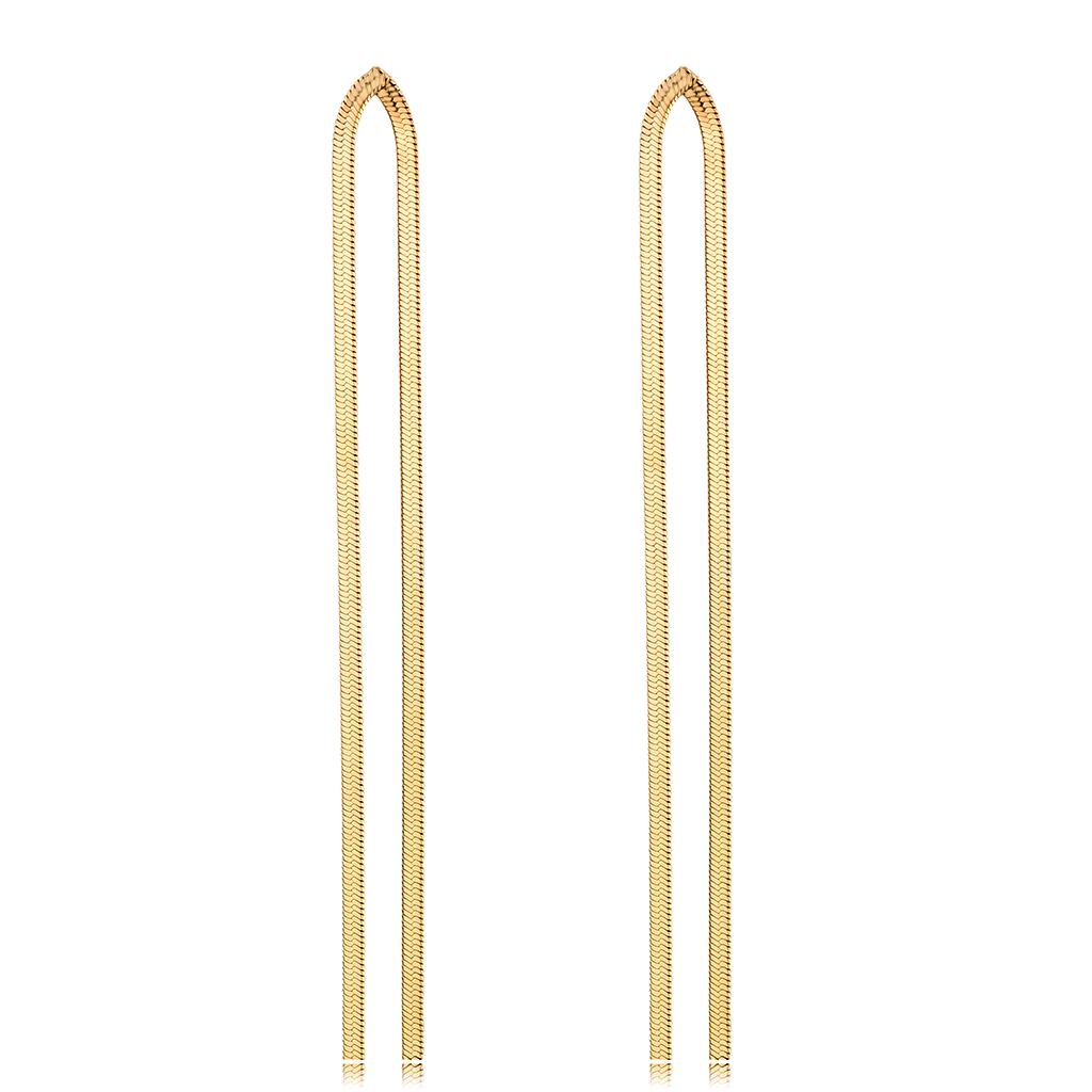 IP Rose Gold(Ion Plating) Stainless Steel Earrings with No Stone