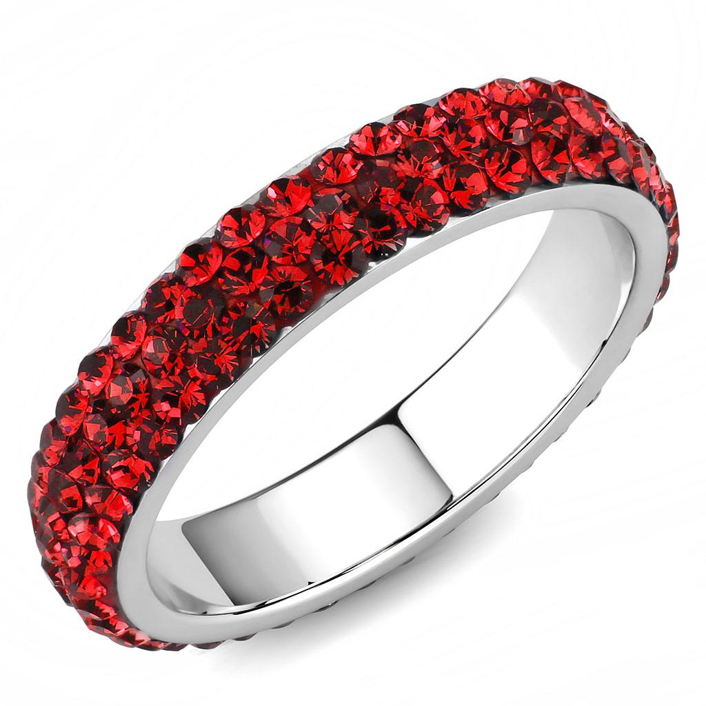 High polished (no plating) Stainless Steel Ring with Top Grade Crystal  in Siam