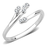 No Plating Stainless Steel Ring with AAA Grade CZ  in Clear