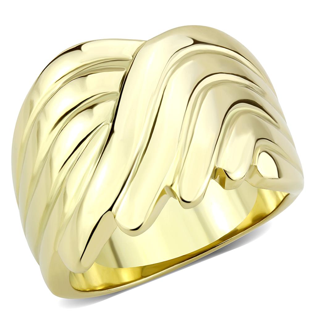 IP Gold(Ion Plating) Stainless Steel Ring with No Stone