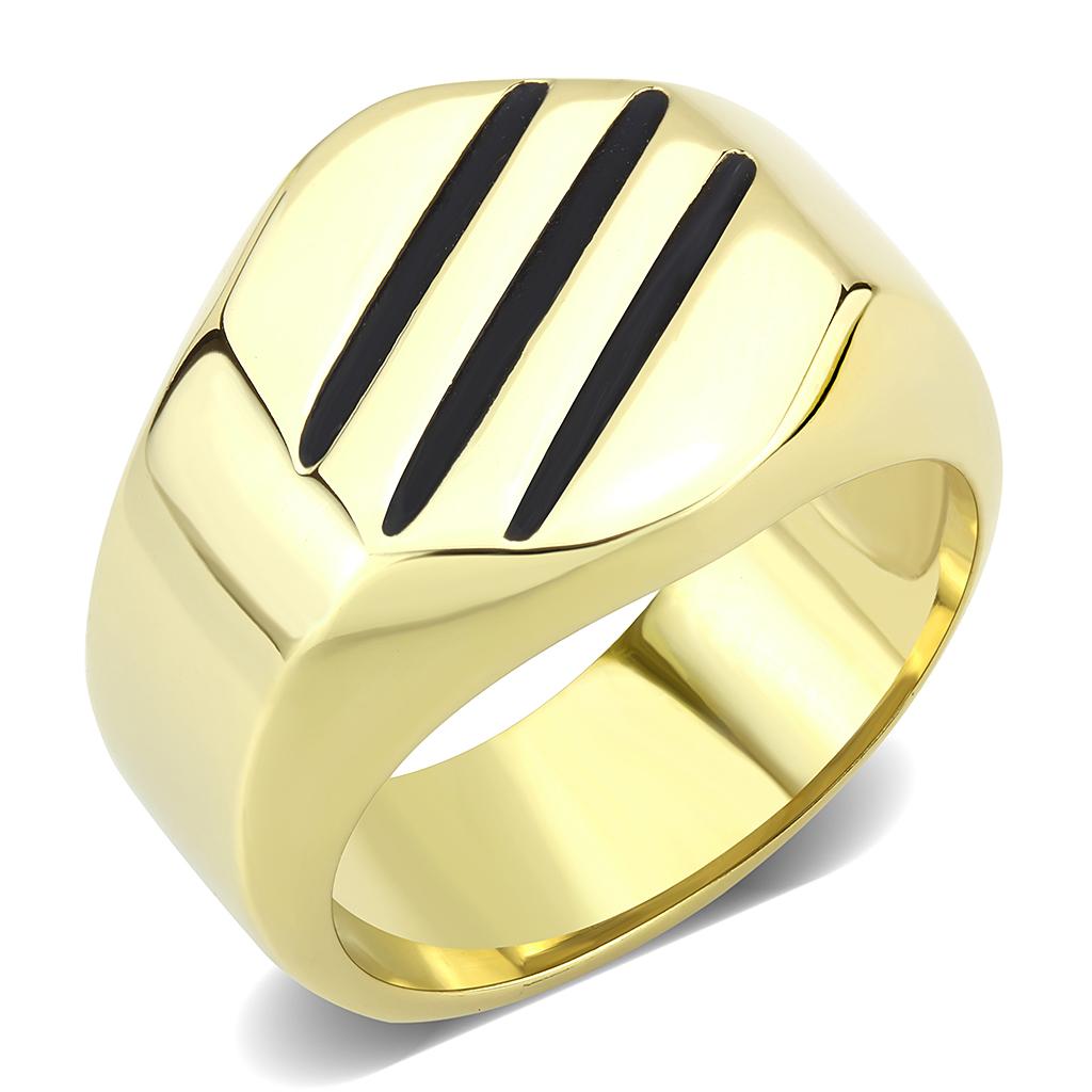 IP Gold(Ion Plating) Stainless Steel Ring with No Stone