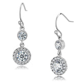 High polished (no plating) Stainless Steel Earrings with AAA Grade CZ  in Clear