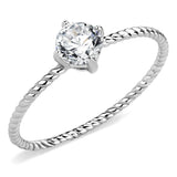 No Plating Stainless Steel Ring with AAA Grade CZ  in Clear