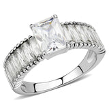 No Plating Stainless Steel Ring with AAA Grade CZ  in Clear