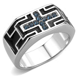 High polished (no plating) Stainless Steel Ring with Top Grade Crystal  in Montana