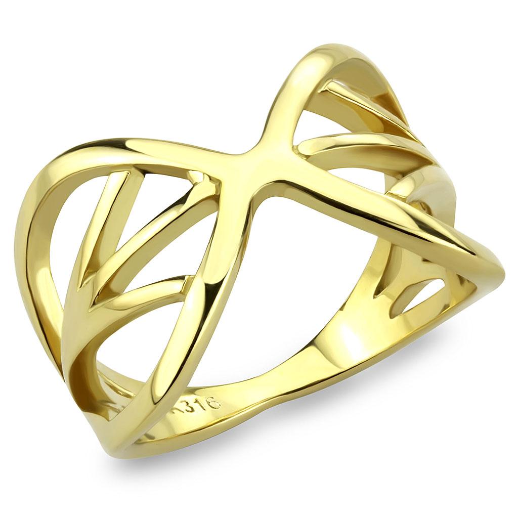IP Gold(Ion Plating) Stainless Steel Ring with No Stone