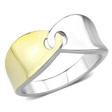 Two-Tone IP Gold (Ion Plating) Stainless Steel Ring with No Stone