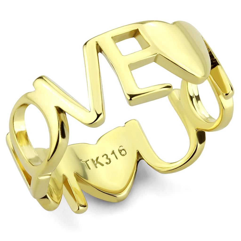 IP Gold(Ion Plating) Stainless Steel Ring with No Stone