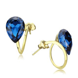 IP Gold(Ion Plating) Stainless Steel Earrings with Top Grade Crystal  in Montana