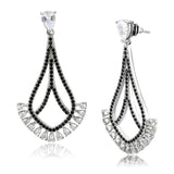 High polished (no plating) Stainless Steel Earrings with AAA Grade CZ  in Clear