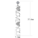 High polished (no plating) Stainless Steel Earrings with AAA Grade CZ  in Clear