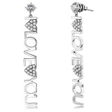 High polished (no plating) Stainless Steel Earrings with AAA Grade CZ  in Clear
