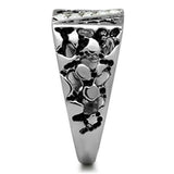 High polished (no plating) Stainless Steel Ring with Top Grade Crystal  in Clear