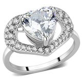 High polished (no plating) Stainless Steel Ring with AAA Grade CZ  in Clear