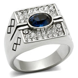 High polished (no plating) Stainless Steel Ring with Top Grade Crystal  in Montana