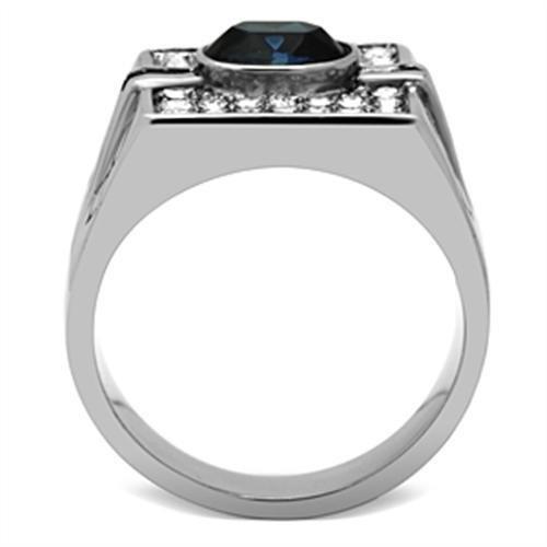 High polished (no plating) Stainless Steel Ring with Top Grade Crystal  in Montana