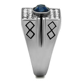 High polished (no plating) Stainless Steel Ring with Top Grade Crystal  in Montana