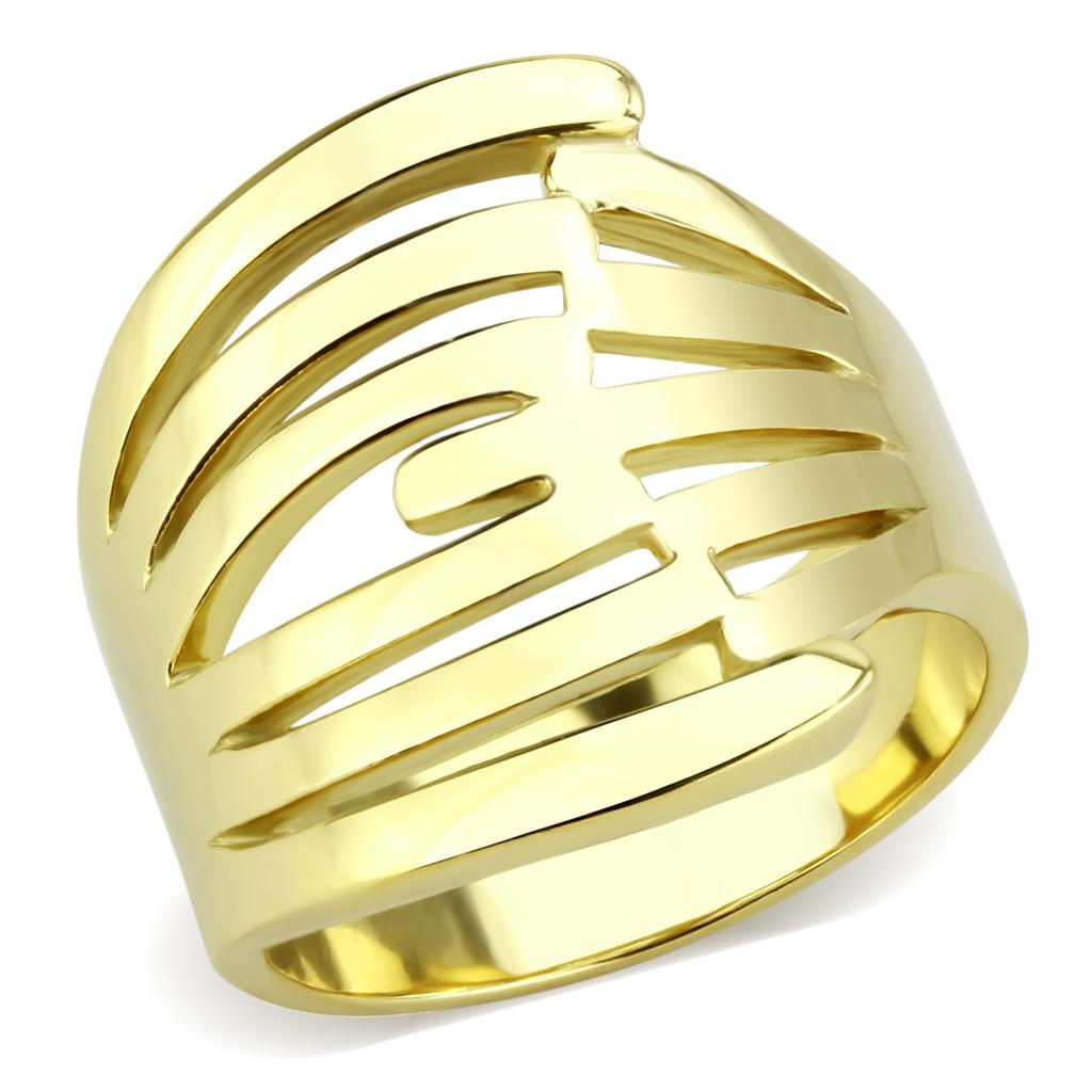 IP Gold(Ion Plating) Stainless Steel Ring with No Stone
