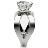 High polished (no plating) Stainless Steel Ring with AAA Grade CZ  in Clear