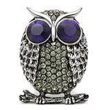 High polished (no plating) Stainless Steel Ring with Top Grade Crystal  in Amethyst