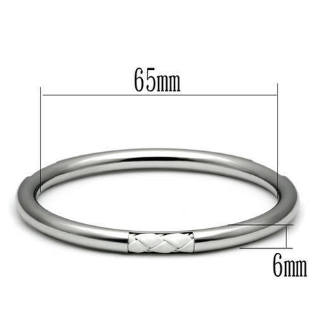 High polished (no plating) Stainless Steel Bangle with No Stone