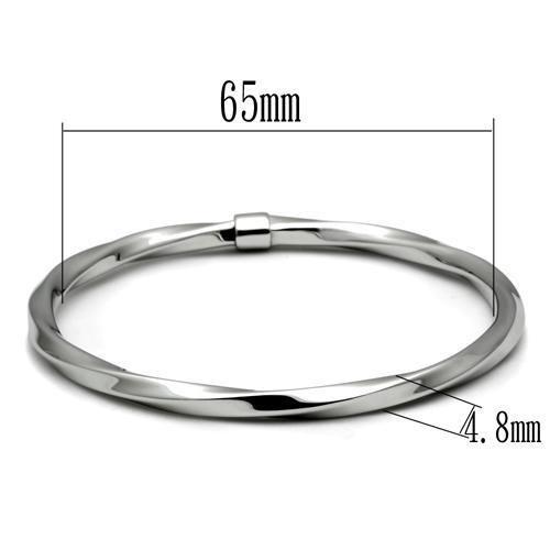 High polished (no plating) Stainless Steel Bangle with No Stone
