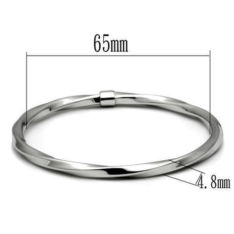 High polished (no plating) Stainless Steel Bangle with No Stone