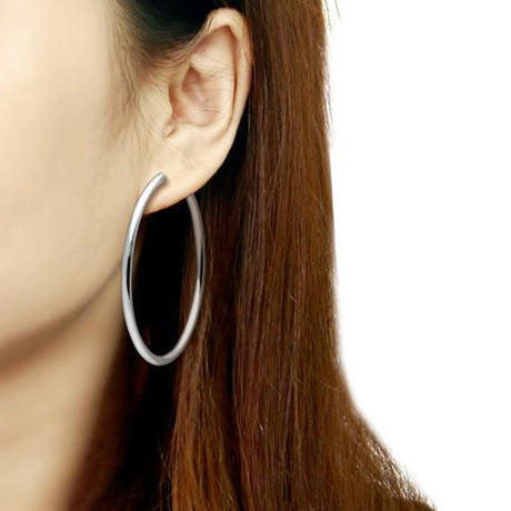 High polished (no plating) Stainless Steel Earrings with No Stone