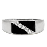 High polished (no plating) Stainless Steel Ring with Top Grade Crystal  in Clear