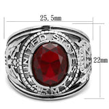 High-Polished Stainless Steel Ring with Synthetic Synthetic Glass in Siam