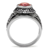 High-Polished Stainless Steel Ring with Synthetic Synthetic Glass in Siam