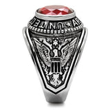 High-Polished Stainless Steel Ring with Synthetic Synthetic Glass in Siam