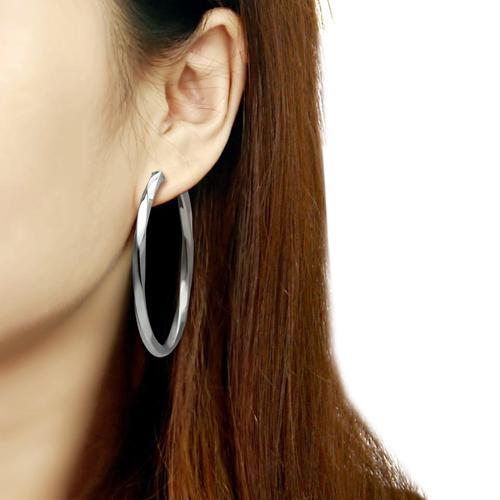High polished (no plating) Stainless Steel Earrings with No Stone